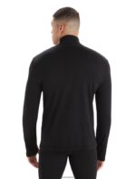 Icebreaker Men Merino Original Long Sleeve Half Zip Top Z04NXR224 Clothing Black - Image 2