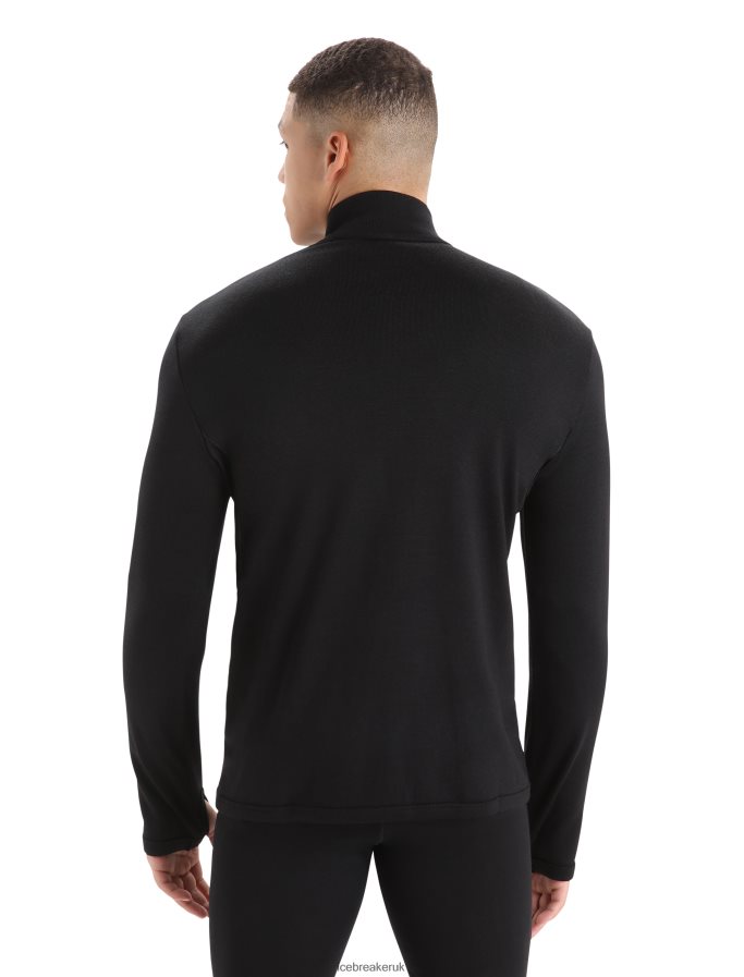 Icebreaker Men Merino Original Long Sleeve Half Zip Top Z04NXR224 Clothing Black - Image 2