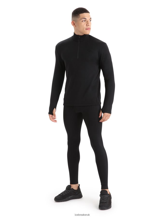 Icebreaker Men Merino Original Long Sleeve Half Zip Top Z04NXR224 Clothing Black - Image 3