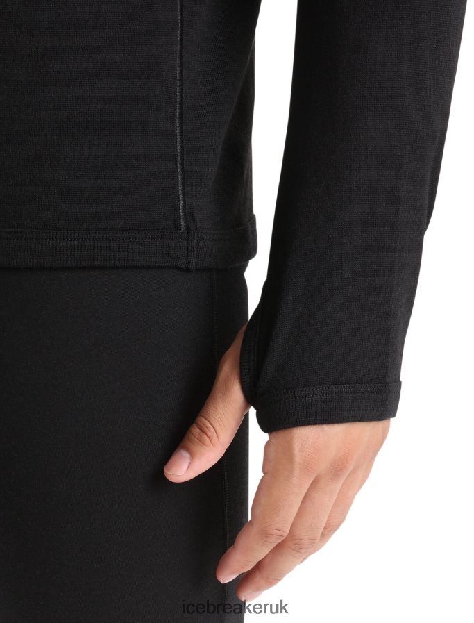 Icebreaker Men Merino Original Long Sleeve Half Zip Top Z04NXR224 Clothing Black - Image 7