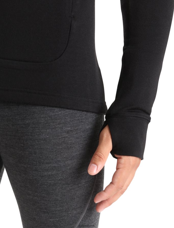 Icebreaker Men Merino Quantum III Long Sleeve Zip Hoodie Z04NXR201 Clothing Black - Image 7