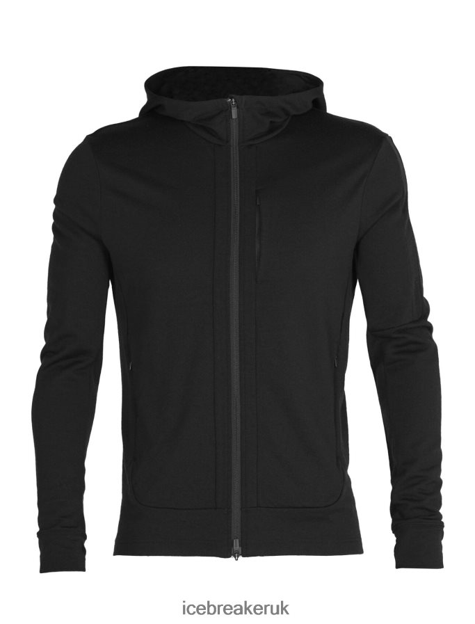 Icebreaker Men Merino Quantum III Long Sleeve Zip Hoodie Z04NXR201 Clothing Black - Image 8