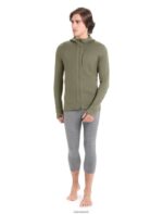 Icebreaker Men Merino Quantum III Long Sleeve Zip Hoodie Z04NXR202 Clothing Loden - Image 3