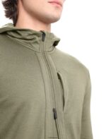 Icebreaker Men Merino Quantum III Long Sleeve Zip Hoodie Z04NXR202 Clothing Loden - Image 5