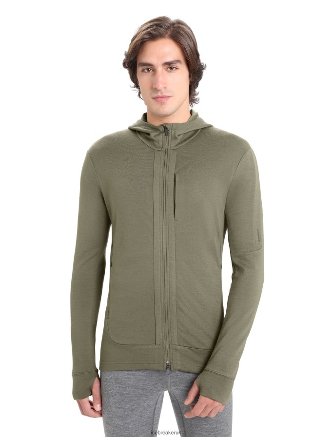 icebreaker_men_merino_quantum_iii_long_sleeve_zip_hoodie_z04nxr202_clothing_loden.jpg Icebreaker Men Merino Quantum III Long Sleeve Zip Hoodie Z04NXR202 Clothing Loden - Image 1
