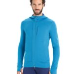 Icebreaker Men Merino Quantum III Long Sleeve Zip Hoodie Z04NXR204 Clothing Geo Blue/Royal Navy