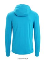 Icebreaker Men Merino Quantum III Long Sleeve Zip Hoodie Z04NXR204 Clothing Geo Blue/Royal Navy - Image 3