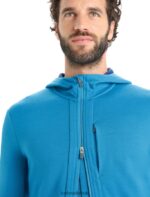 Icebreaker Men Merino Quantum III Long Sleeve Zip Hoodie Z04NXR204 Clothing Geo Blue/Royal Navy - Image 7