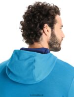 Icebreaker Men Merino Quantum III Long Sleeve Zip Hoodie Z04NXR204 Clothing Geo Blue/Royal Navy - Image 9
