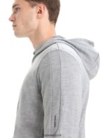 Icebreaker Men Merino Quantum III Long Sleeve Zip Hoodie Z04NXR205 Clothing Metro Heather/Black - Image 7