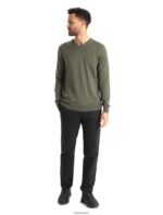 Icebreaker Men Merino Shearer V Neck Sweater Z04NXR349 Clothing Loden - Image 3
