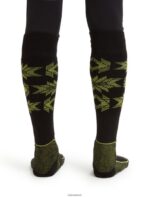 Icebreaker Men Merino Ski+ Light Over the Calf Socks Ski Heritage Z04NXR457 Accessories Black/Shine - Image 2