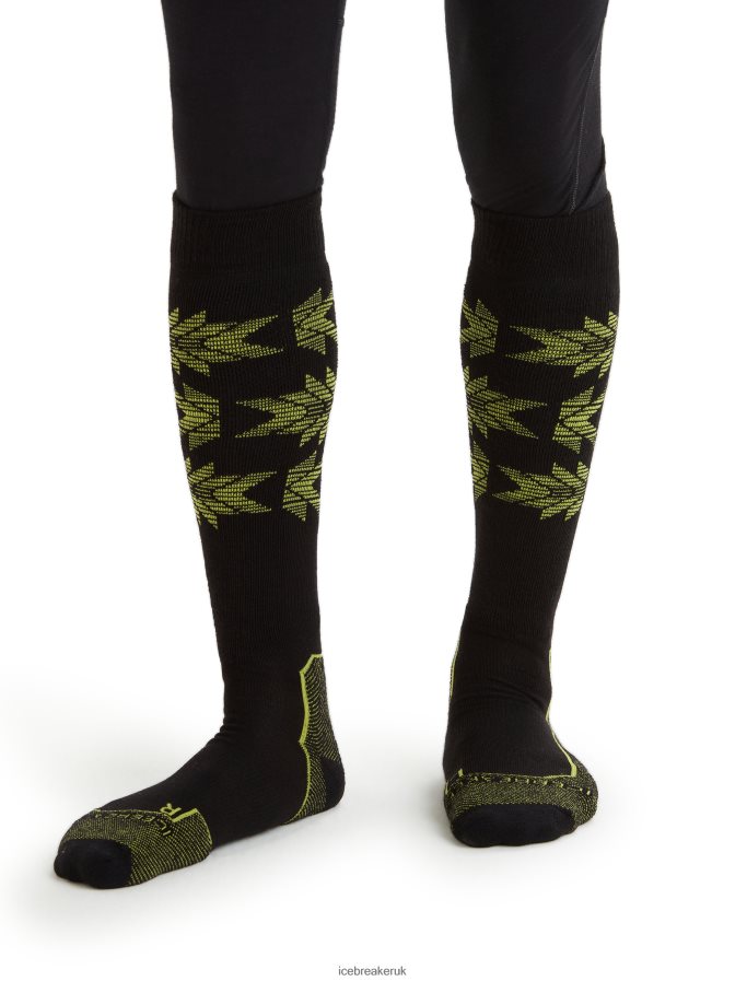 icebreaker_men_merino_ski_light_over_the_calf_socks_ski_heritage_z04nxr457_accessories_black_shine.jpg Icebreaker Men Merino Ski+ Light Over the Calf Socks Ski Heritage Z04NXR457 Accessories Black/Shine - Image 1