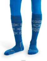 Icebreaker Men Merino Ski+ Light Over the Calf Socks Ski Heritage Z04NXR458 Accessories Lazurite/Snow