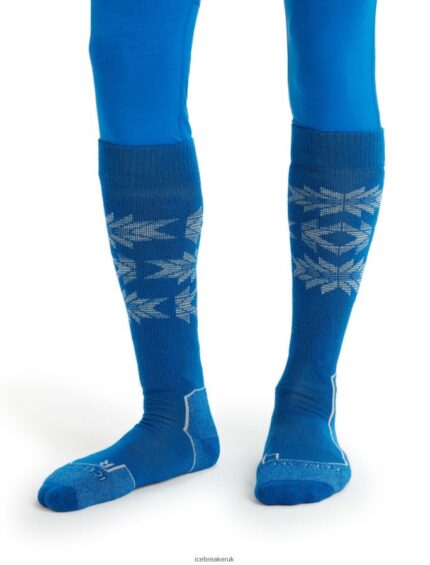 Icebreaker Men Merino Ski+ Light Over the Calf Socks Ski Heritage Z04NXR458 Accessories Lazurite/Snow
