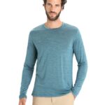 Icebreaker Men Merino Sphere II Long Sleeve T-Shirt Z04NXR188 Clothing Green Glory Heather