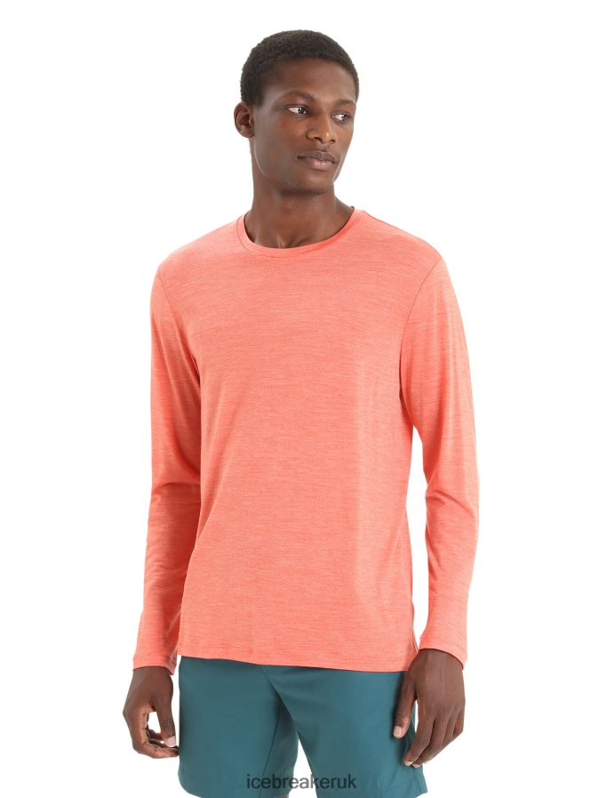 icebreaker_men_merino_sphere_ii_long_sleeve_t_shirt_z04nxr189_clothing_vibrant_earth_heather.jpg Icebreaker Men Merino Sphere II Long Sleeve T-Shirt Z04NXR189 Clothing Vibrant Earth Heather - Image 1