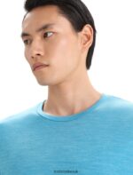 Icebreaker Men Merino Sphere II Short Sleeve T-Shirt Z04NXR6 Clothing Geo Blue Heather - Image 4
