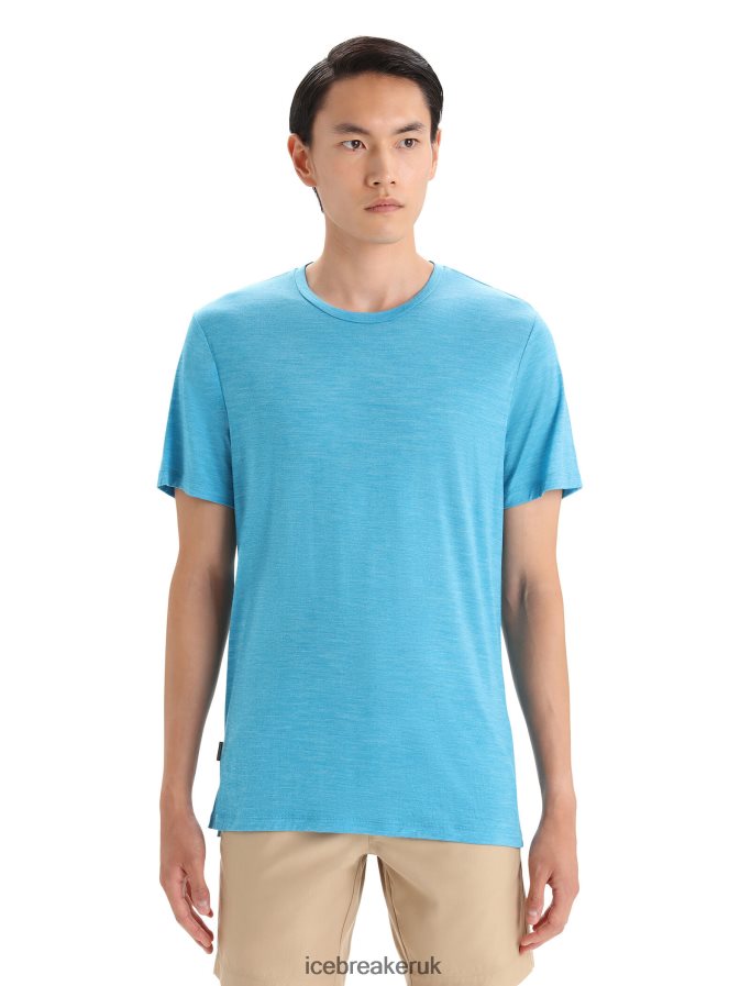 icebreaker_men_merino_sphere_ii_short_sleeve_t_shirt_z04nxr6_clothing_geo_blue_heather.jpg Icebreaker Men Merino Sphere II Short Sleeve T-Shirt Z04NXR6 Clothing Geo Blue Heather - Image 1