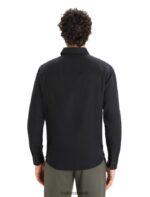 Icebreaker Men Merino Steveston Long Sleeve Shirt Z04NXR194 Clothing Black - Image 2