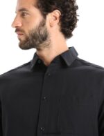 Icebreaker Men Merino Steveston Long Sleeve Shirt Z04NXR194 Clothing Black - Image 4
