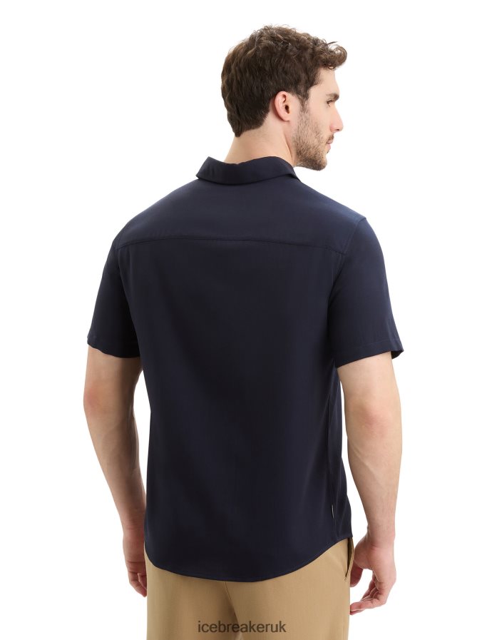 Icebreaker Men Merino Steveston Short Sleeve Shirt Z04NXR10 Clothing Midnight Navy - Image 2