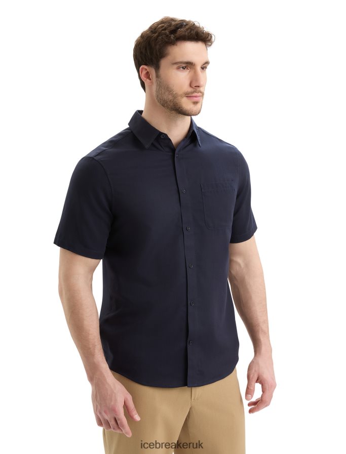 icebreaker_men_merino_steveston_short_sleeve_shirt_z04nxr10_clothing_midnight_navy.jpg Icebreaker Men Merino Steveston Short Sleeve Shirt Z04NXR10 Clothing Midnight Navy - Image 1