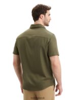 Icebreaker Men Merino Steveston Short Sleeve Shirt Z04NXR9 Clothing Loden - Image 2
