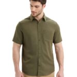 Icebreaker Men Merino Steveston Short Sleeve Shirt Z04NXR9 Clothing Loden