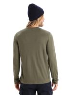 Icebreaker Men Merino Tech Lite II Long Sleeve T-Shirt Skiing Yeti Z04NXR343 Clothing Loden - Image 2