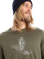 Icebreaker Men Merino Tech Lite II Long Sleeve T-Shirt Skiing Yeti Z04NXR343 Clothing Loden - Image 4