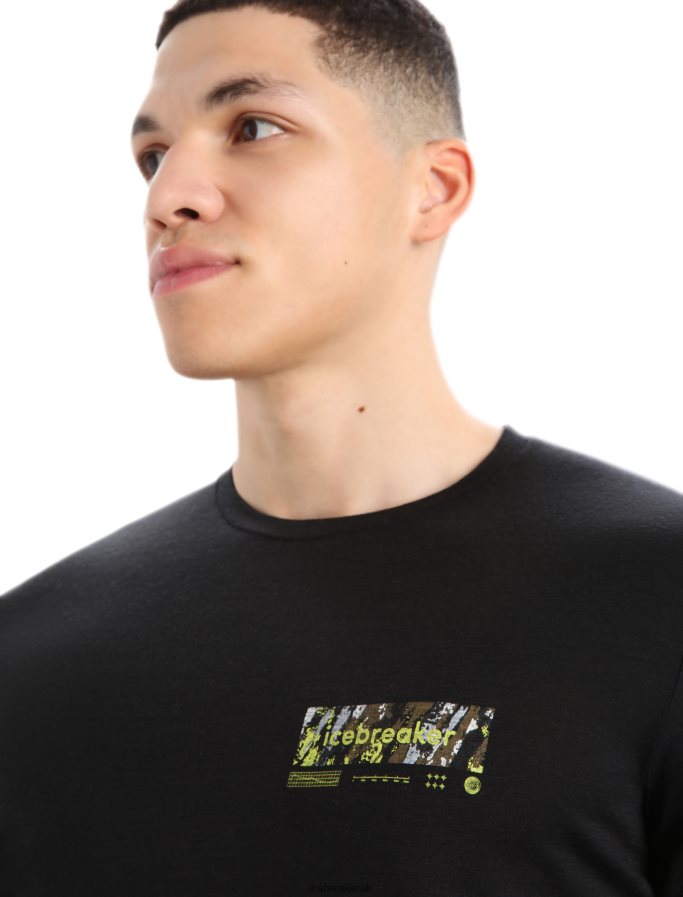 Icebreaker Men Merino Tech Lite II Long Sleeve T-Shirt Summit Tread Z04NXR378 Clothing Black - Image 4