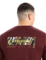 Icebreaker Men Merino Tech Lite II Long Sleeve T-Shirt Summit Tread Z04NXR379 Clothing Espresso - Image 6