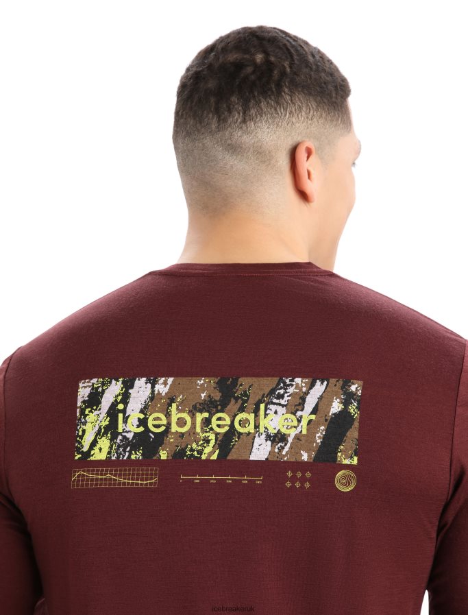 Icebreaker Men Merino Tech Lite II Long Sleeve T-Shirt Summit Tread Z04NXR379 Clothing Espresso - Image 6