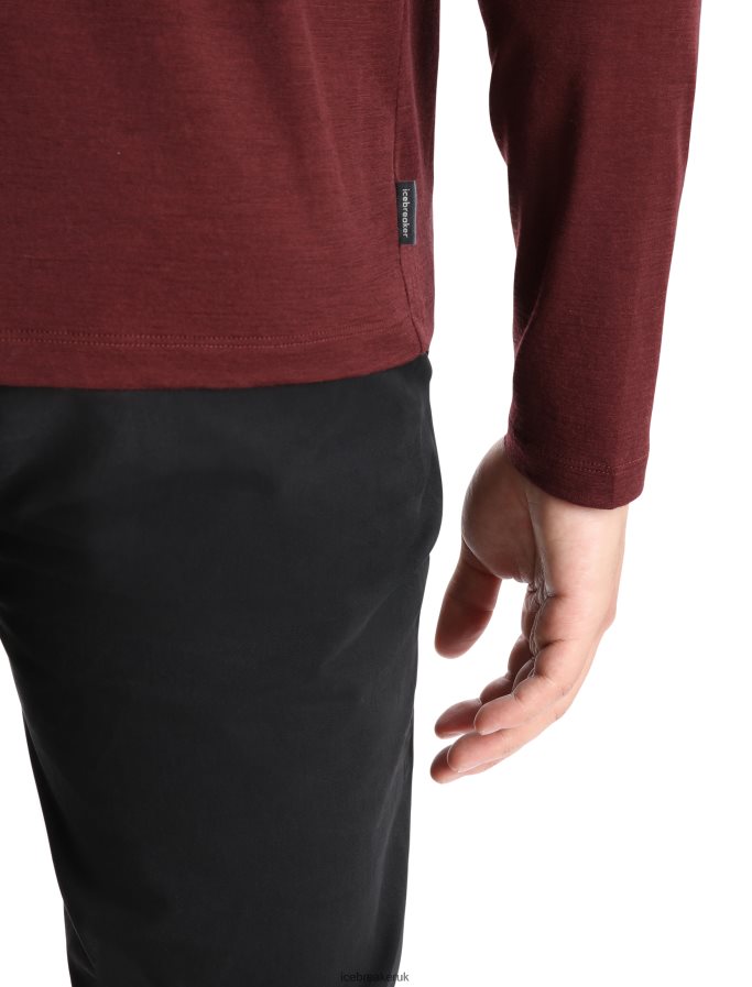 Icebreaker Men Merino Tech Lite II Long Sleeve T-Shirt Summit Tread Z04NXR379 Clothing Espresso - Image 7