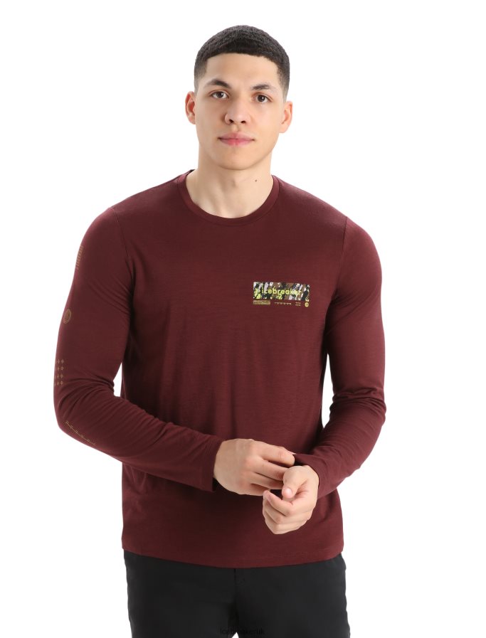 icebreaker_men_merino_tech_lite_ii_long_sleeve_t_shirt_summit_tread_z04nxr379_clothing_espresso.jpg Icebreaker Men Merino Tech Lite II Long Sleeve T-Shirt Summit Tread Z04NXR379 Clothing Espresso - Image 1