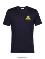 Icebreaker Men Merino Tech Lite II Short Sleeve T-Shirt Alp Ascension Z04NXR377 Clothing Midnight Navy - Image 5