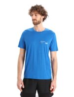 Icebreaker Men Merino Tech Lite II Short Sleeve T-Shirt Alpine Zone Z04NXR366 Clothing Lazurite - Image 2