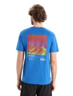 Icebreaker Men Merino Tech Lite II Short Sleeve T-Shirt Alpine Zone Z04NXR366 Clothing Lazurite