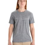 Icebreaker Men Merino Tech Lite II Short Sleeve T-Shirt Cadence Paths Z04NXR59 Clothing Gritstone Heather