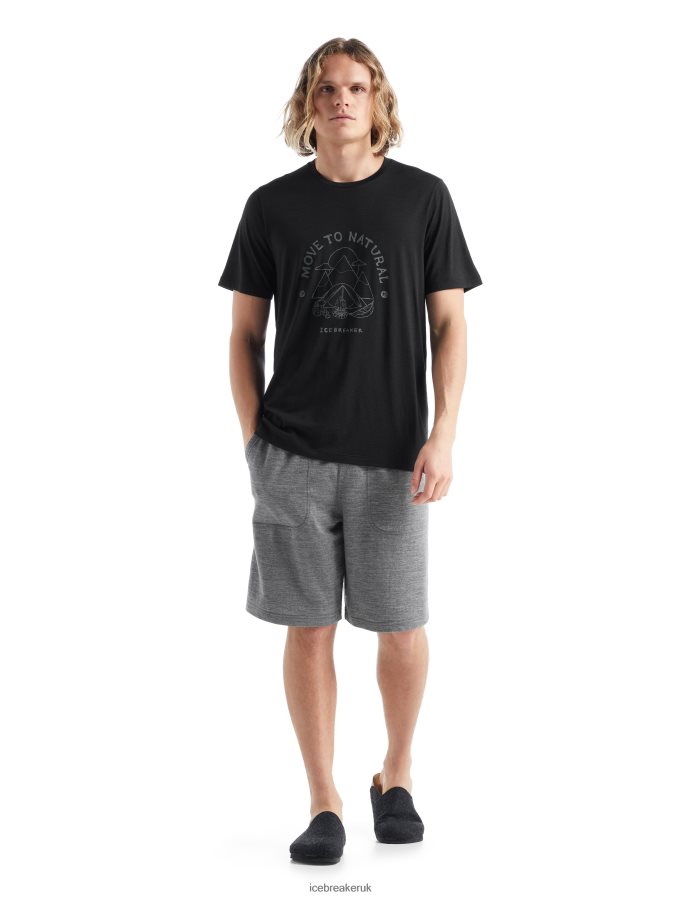 Icebreaker Men Merino Tech Lite II Short Sleeve T-Shirt Canopy Camper Z04NXR487 Clothing Black - Image 2