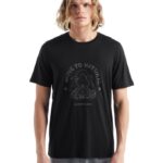 Icebreaker Men Merino Tech Lite II Short Sleeve T-Shirt Canopy Camper Z04NXR487 Clothing Black