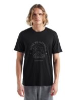 Icebreaker Men Merino Tech Lite II Short Sleeve T-Shirt Canopy Camper Z04NXR487 Clothing Black