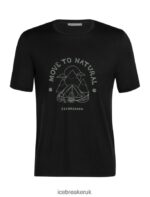 Icebreaker Men Merino Tech Lite II Short Sleeve T-Shirt Canopy Camper Z04NXR487 Clothing Black - Image 5