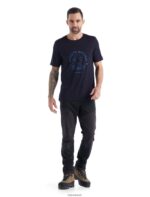 Icebreaker Men Merino Tech Lite II Short Sleeve T-Shirt Canopy Camper Z04NXR489 Clothing Midnight Navy - Image 2