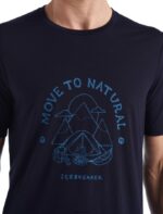 Icebreaker Men Merino Tech Lite II Short Sleeve T-Shirt Canopy Camper Z04NXR489 Clothing Midnight Navy - Image 4