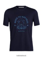 Icebreaker Men Merino Tech Lite II Short Sleeve T-Shirt Canopy Camper Z04NXR489 Clothing Midnight Navy - Image 6