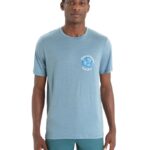 Icebreaker Men Merino Tech Lite II Short Sleeve T-Shirt Earth Z04NXR90 Clothing Astral Blue