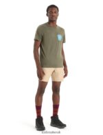 Icebreaker Men Merino Tech Lite II Short Sleeve T-Shirt Earth Z04NXR91 Clothing Loden - Image 3