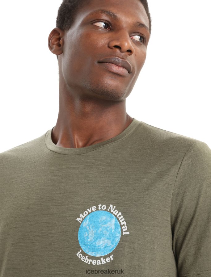 Icebreaker Men Merino Tech Lite II Short Sleeve T-Shirt Earth Z04NXR91 Clothing Loden - Image 4